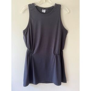 ATHLETA Sz M Air Out Cinch Tank Top Black Crew Neck Stretch UPF 25‎ Pullover